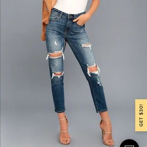 Lulus high waisted medium wash jeans (US 27-28)